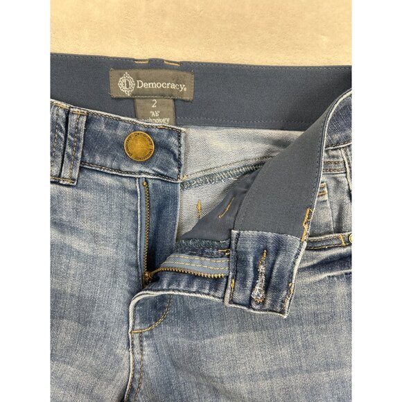 Democracy Jeans‎ Womens 2 Blue Denim Ab Technology Straight Stretch - Picture 3 of 9